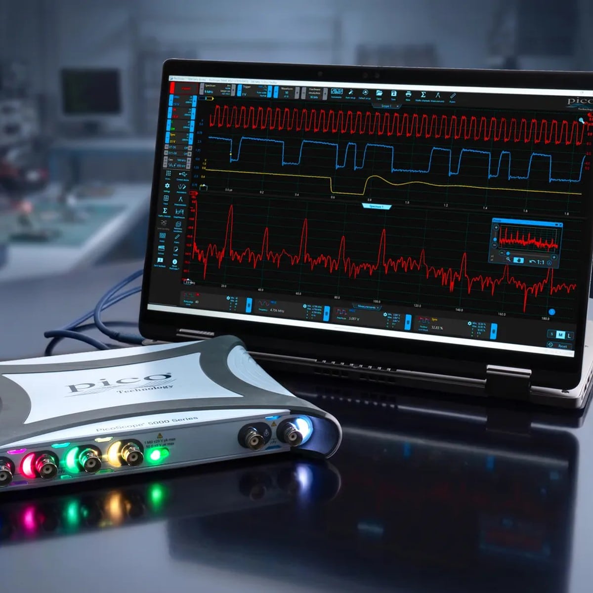 PicoScope 5464E+ — Máy hiện sóng FlexRes 16-bit 200 MHz 4 kênh PicoScope 5464E+ — Máy hiện sóng FlexRes 16-bit 200 MHz 4 kênh