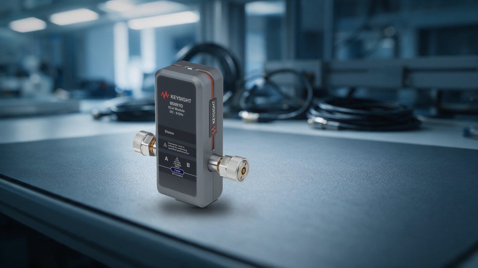 Mô-đun hiệu chuẩn điện tử ECal Keysight 85091D trên bàn đo RF
