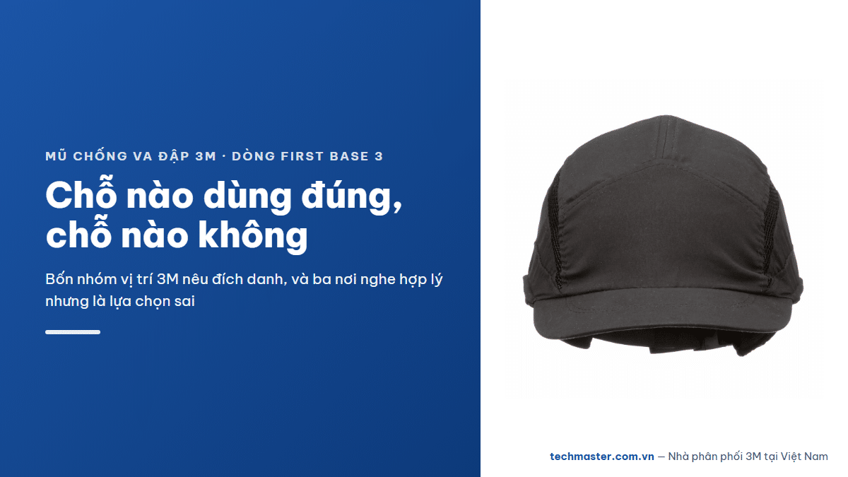 Mũ chống va đập 3M First Base 3 — mu-chong-va-dap-dung-o-dau