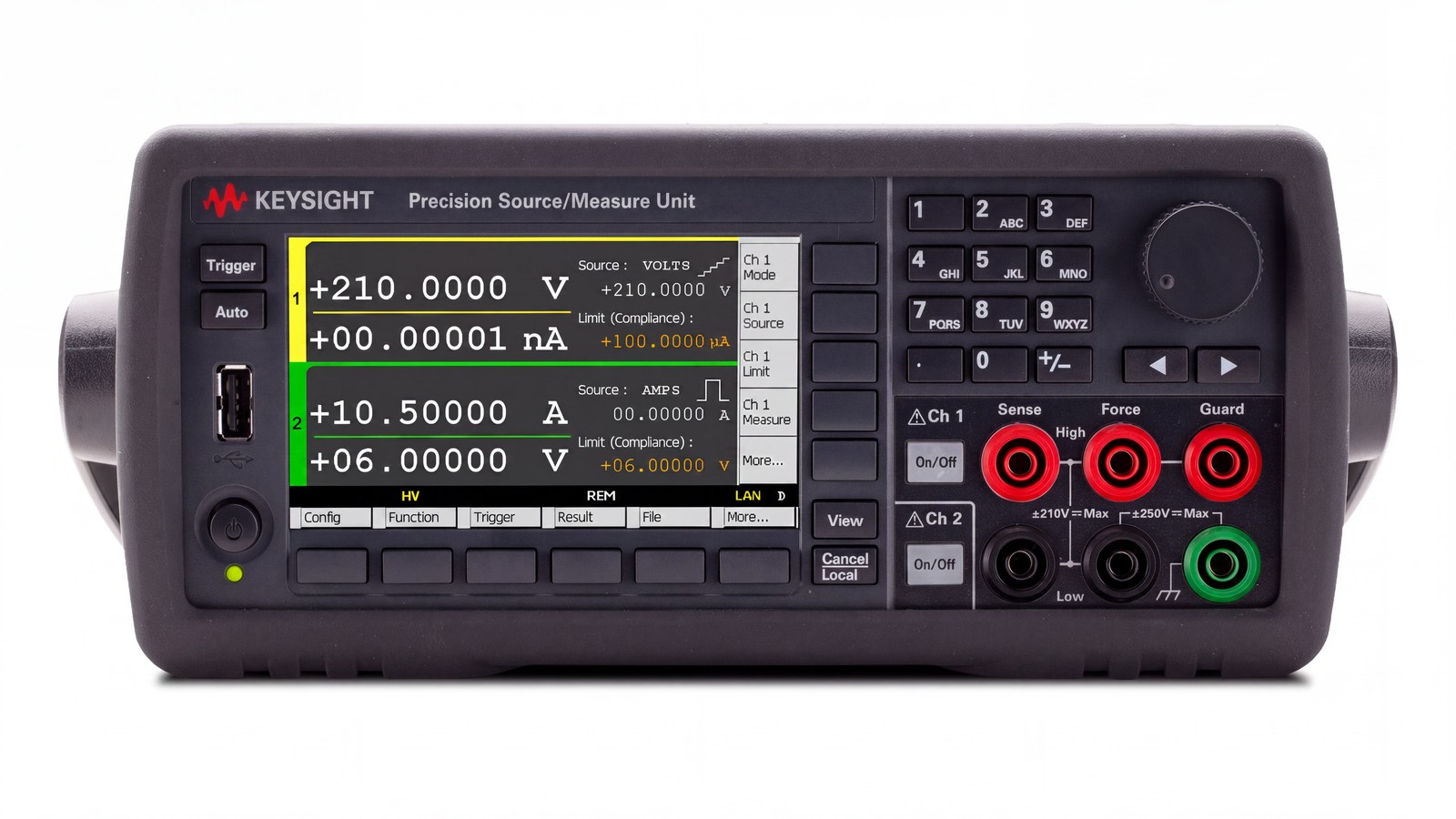 Mặt trước nguồn-đo SMU Keysight B2902B dùng quét đường cong I-V pin mặt trời