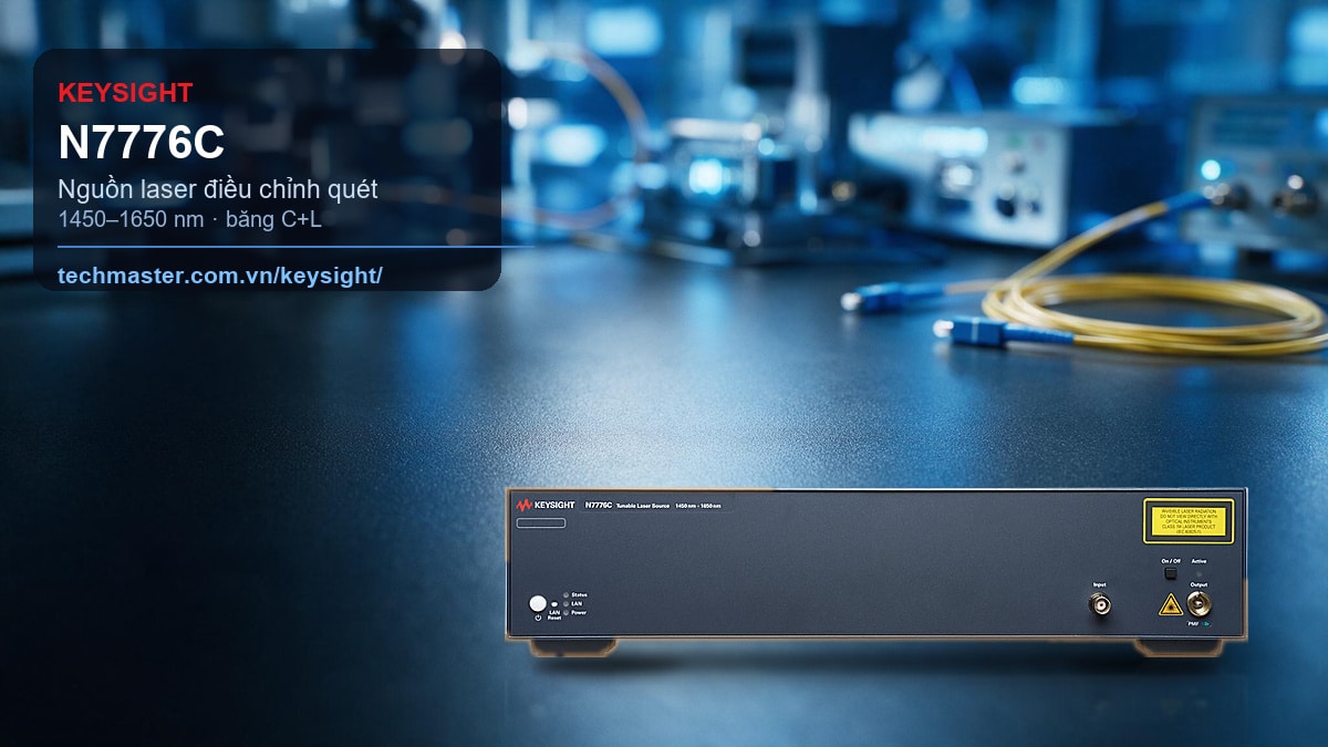 Nguồn laser điều chỉnh quét Keysight N7776C trong phòng lab quang tử - Techmaster nhà phân phối Keysight Việt Nam