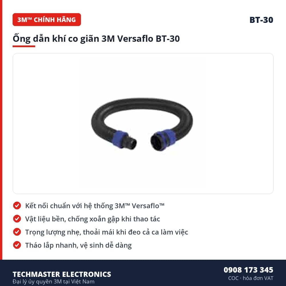 Ống dẫn khí co giãn 3M Versaflo BT-30 – đặc điểm & thông số chính
