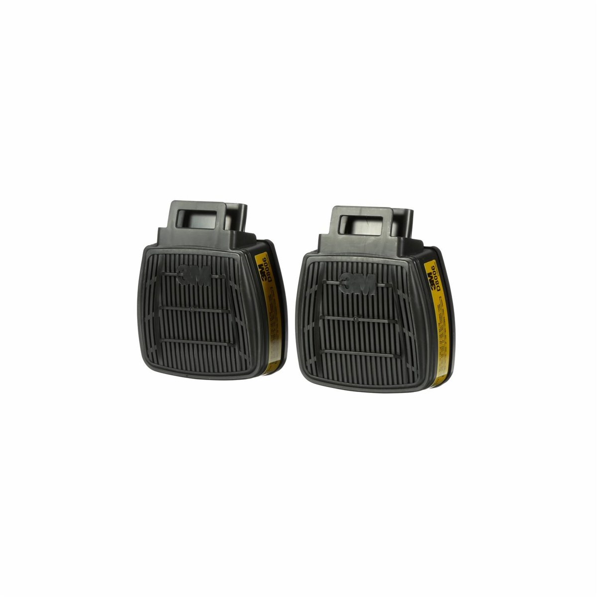 Cặp phin lọc hỗn hợp khí và hơi 3M Secure Click D8006, đọc rõ mã D8006 trên dải nhãn vàng ở cạnh phin