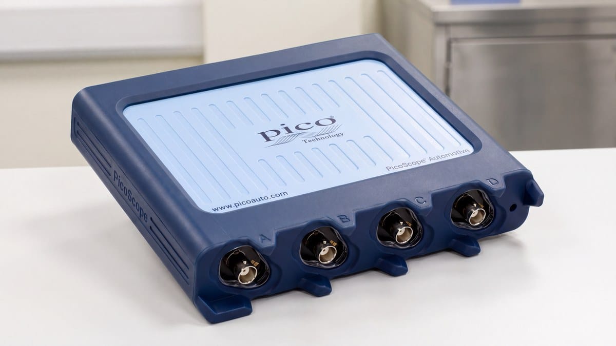 Thiết bị chẩn đoán xe điện PicoScope 4425A bốn kênh trên bàn làm việc phòng đào tạo an toàn điện