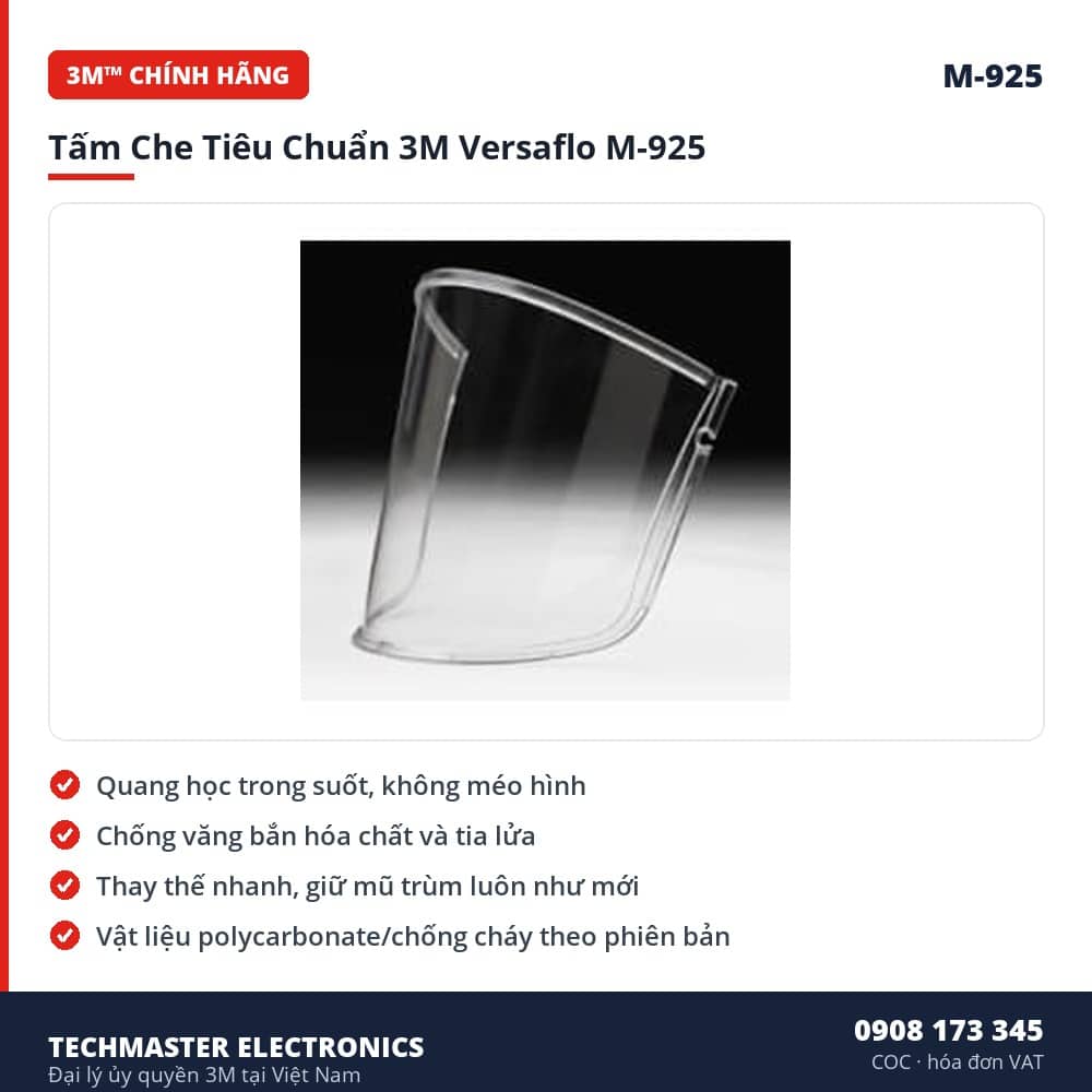 Tấm Che Tiêu Chuẩn 3M Versaflo M-925 – đặc điểm & thông số chính