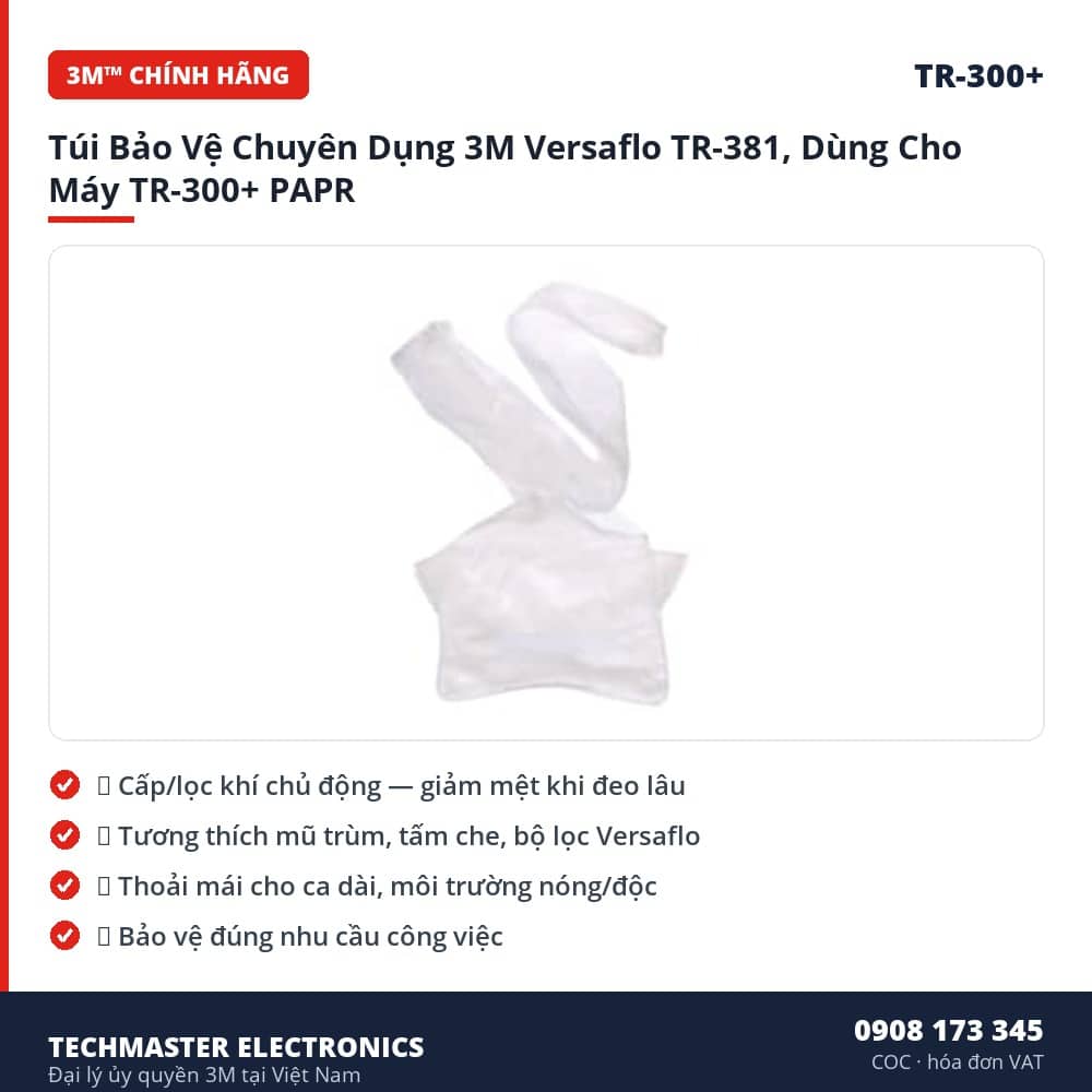 Túi Bảo Vệ Chuyên Dụng 3M Versaflo TR-381, Dùng Cho Máy TR-300+ PAPR – đặc điểm & thông số chính