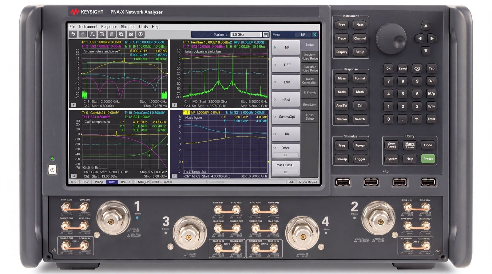 Máy phân tích mạng PNA-X Keysight N5245B dùng đối chiếu mô phỏng với đo thực