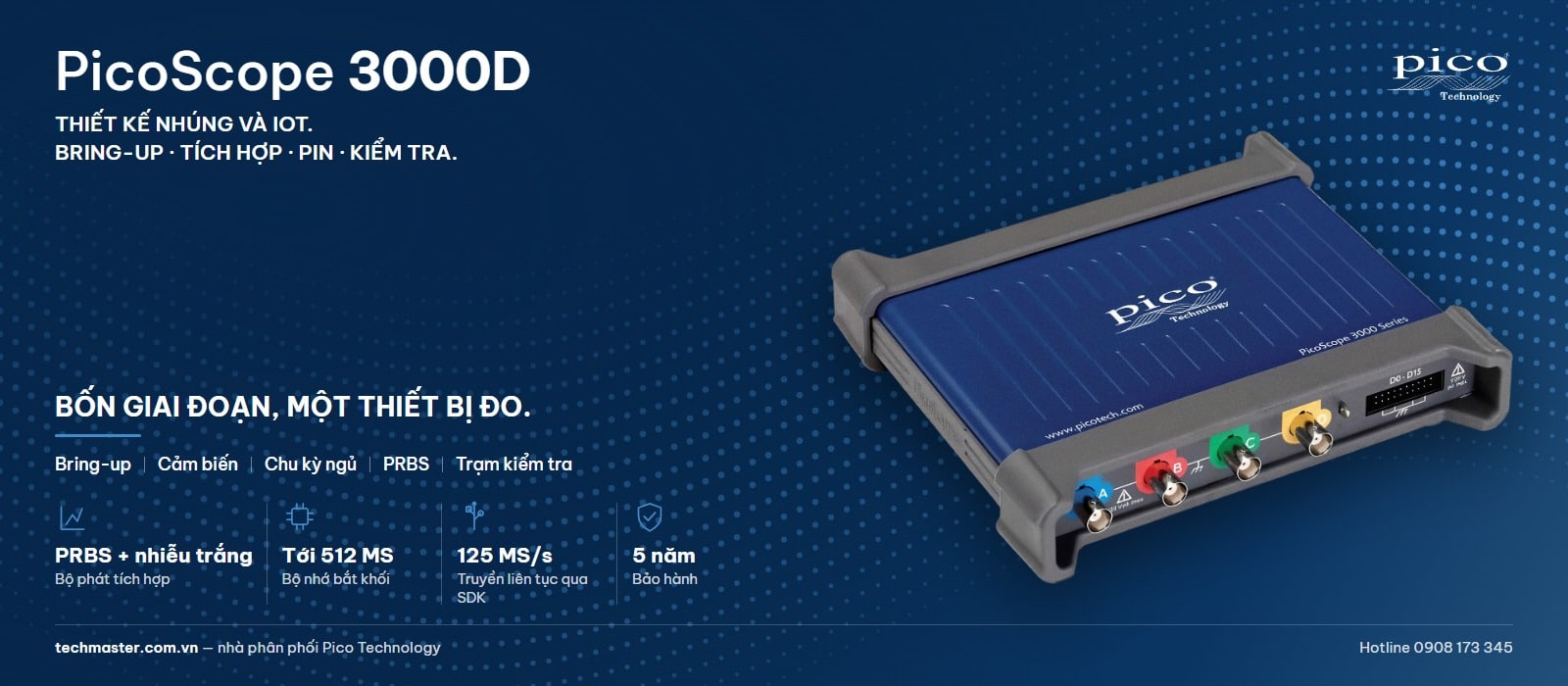 Máy hiện sóng cho IoT PicoScope 3000D dùng qua bốn giai đoạn của một dự án nhúng: bring-up, tích hợp, tối ưu pin và kiểm tra
