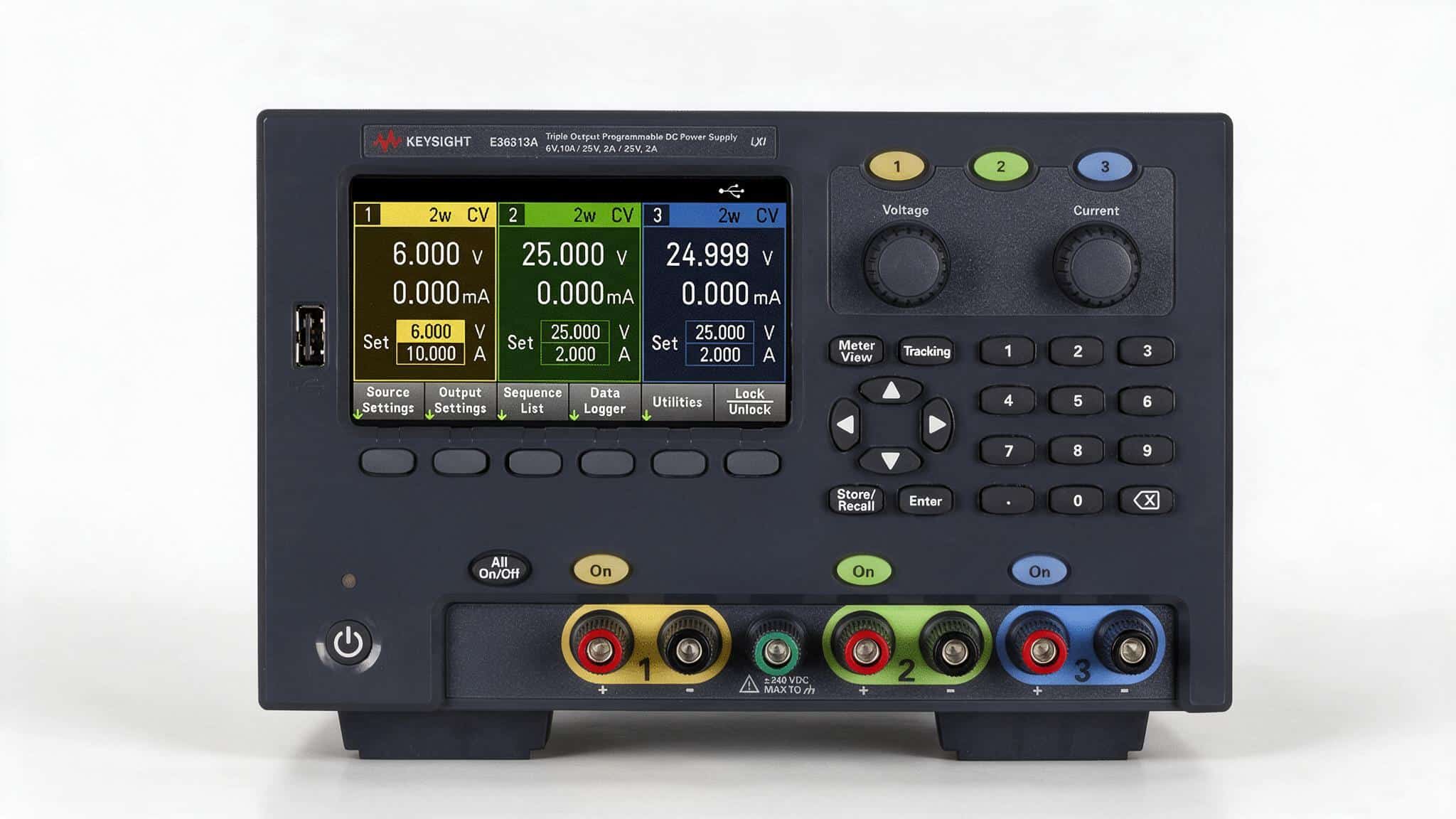 Bộ nguồn DC 3 ngõ ra Keysight E36313A — ảnh studio