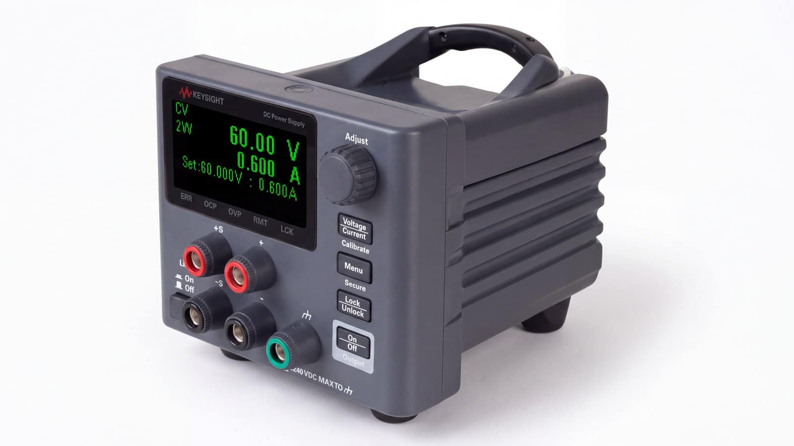 Bộ nguồn DC Keysight E36105B nhìn nghiêng thấy thân máy 2U ¼-rack