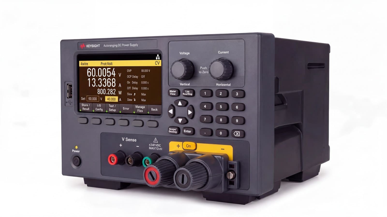 Kỹ sư cấu hình bộ nguồn DC công suất cao Keysight E36155A cho bài test pin và EV