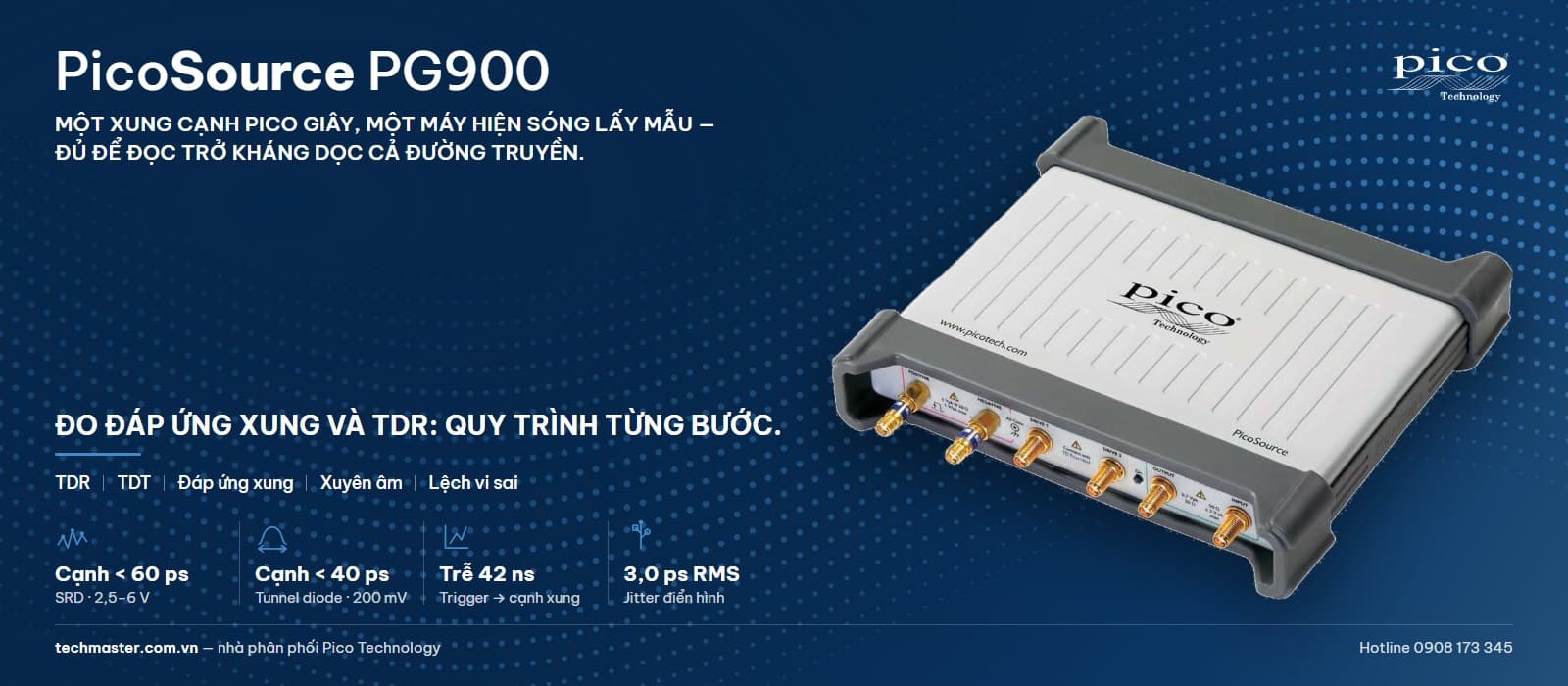 Bộ phát xung nhanh PicoSource PG900 đo đáp ứng xung và TDR
