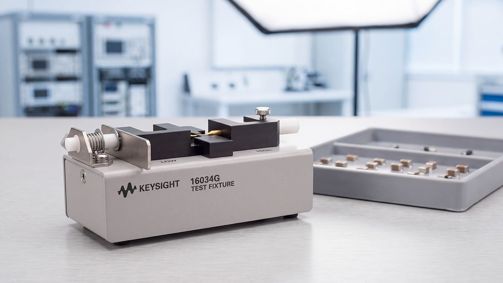 Đồ gá đo linh kiện SMD Keysight 16034G tại khâu kiểm tra đầu vào linh kiện trong nhà máy điện tử