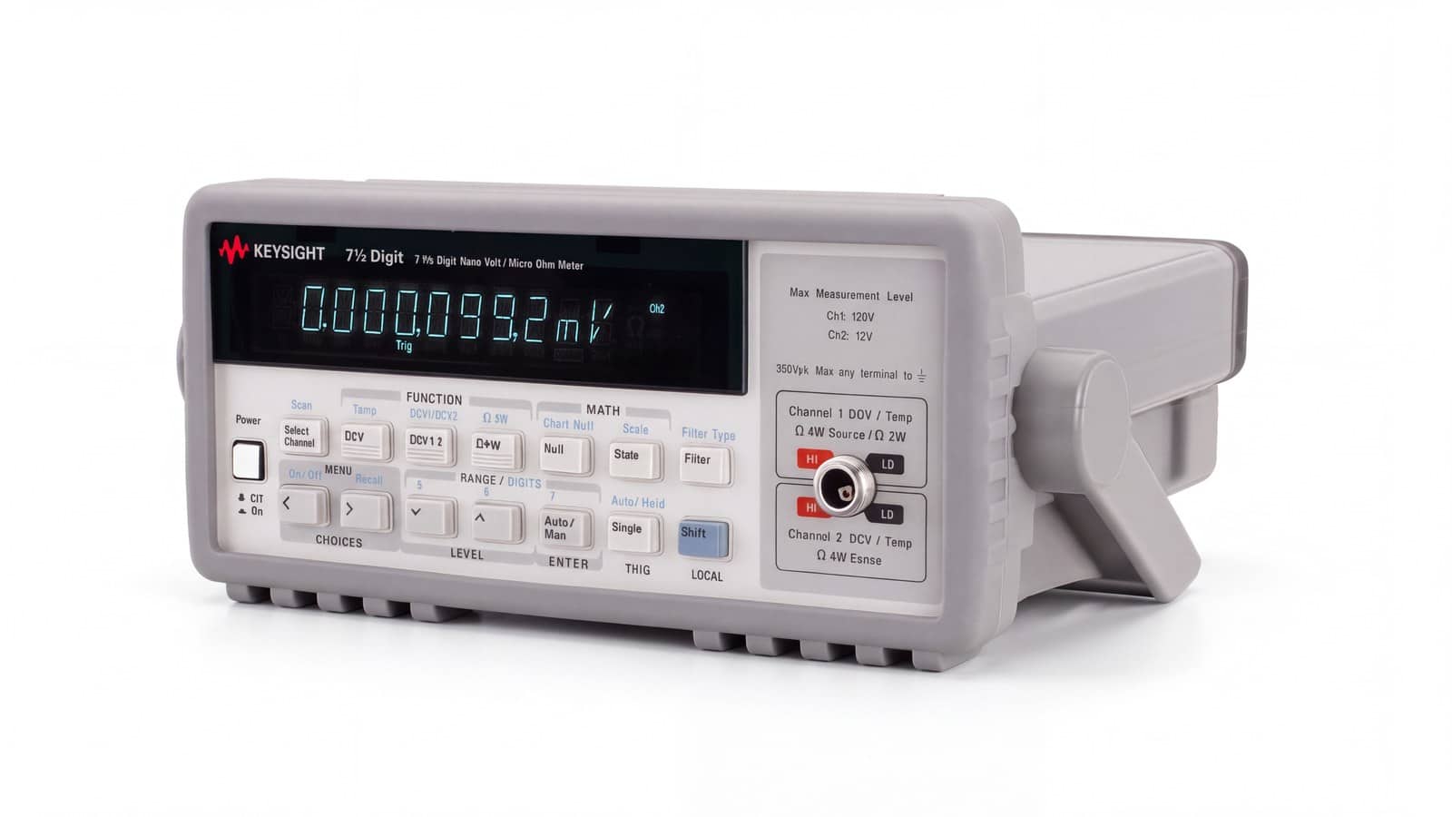 Keysight 34420A nhìn nghiêng thấy thân máy đồng hồ vạn năng để bàn Keysight