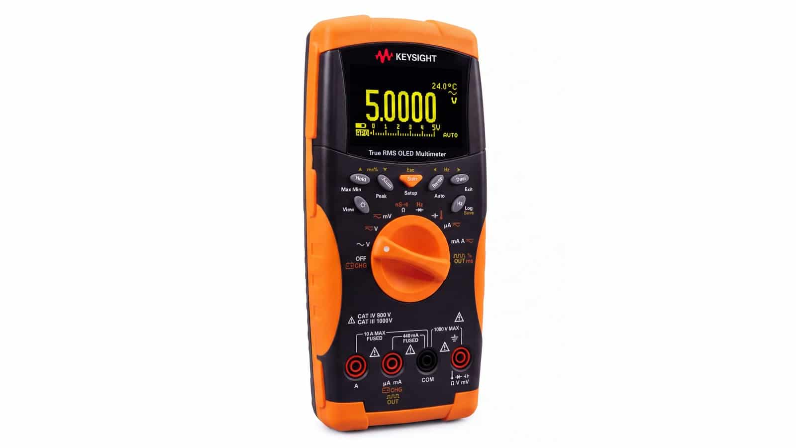 đồng hồ vạn năng cầm tay Keysight U1253B chụp studio nền trắng góc 3/4