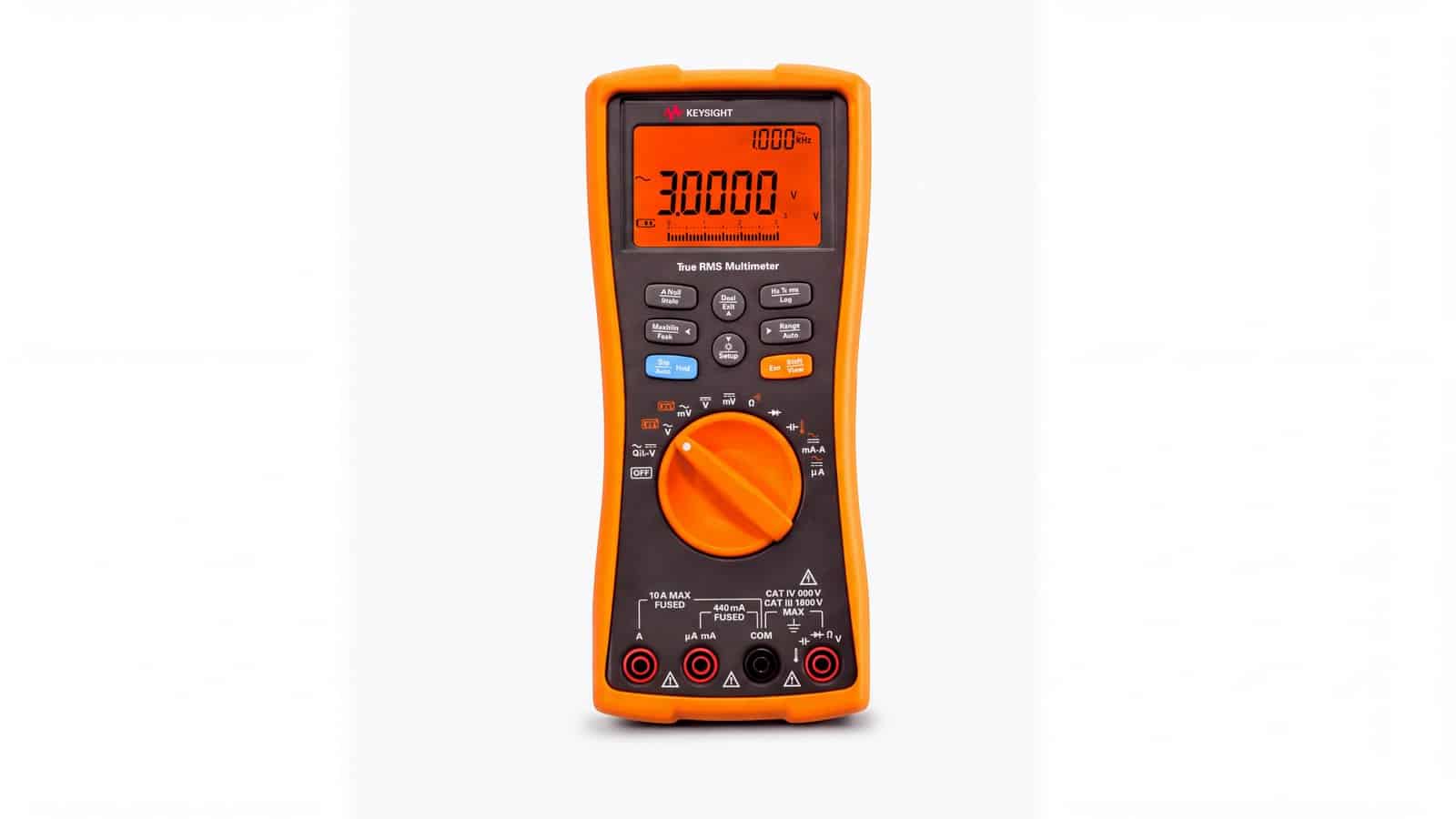 Mặt trước đồng hồ vạn năng cầm tay Keysight U1272A với núm xoay ZLow