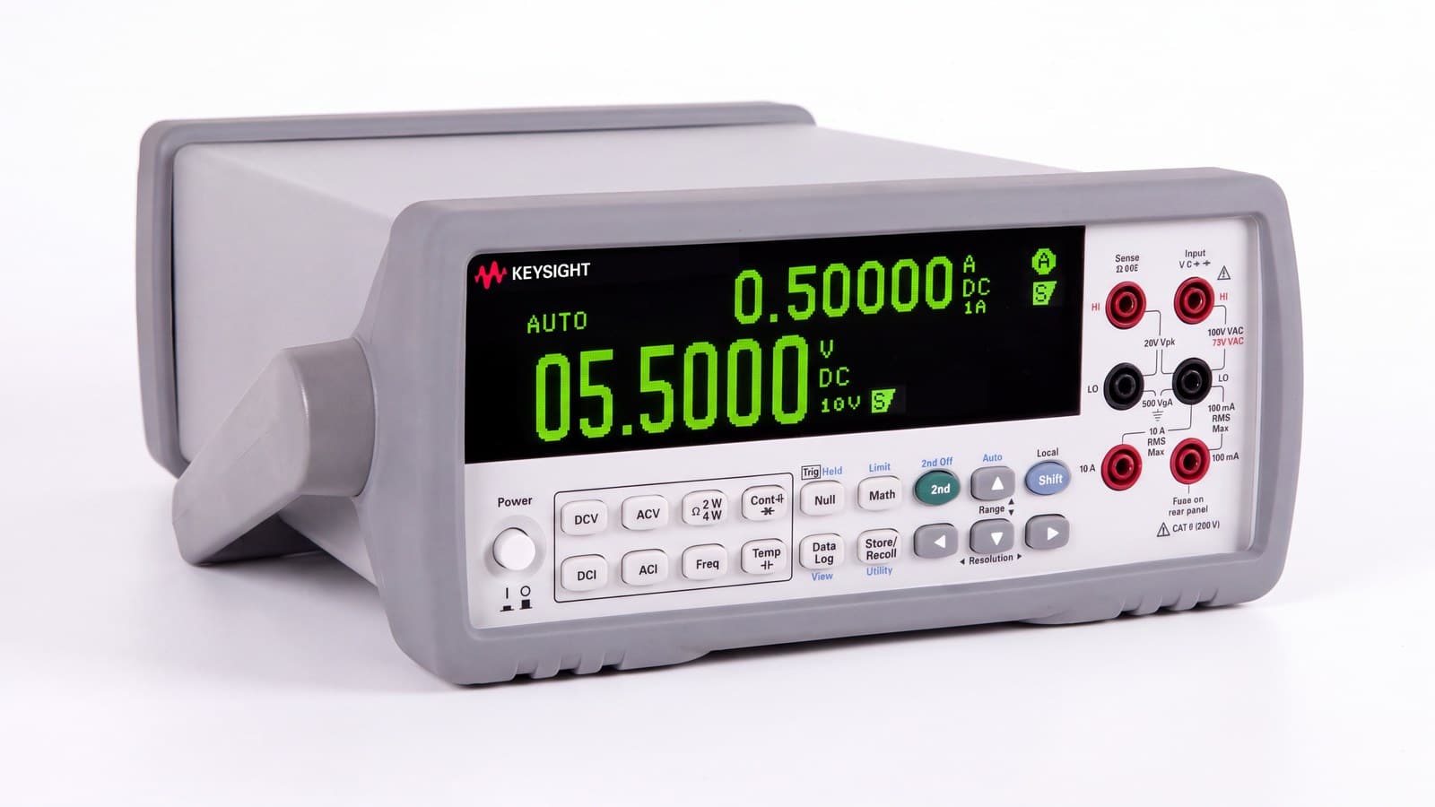 đồng hồ vạn năng để bàn Keysight dòng 34450A (model kế nhiệm Keysight 34405A) chụp studio nền trắng góc 3/4