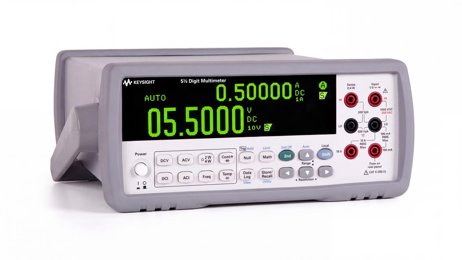 đồng hồ vạn năng để bàn Keysight 34450A chụp studio nền trắng góc 3/4