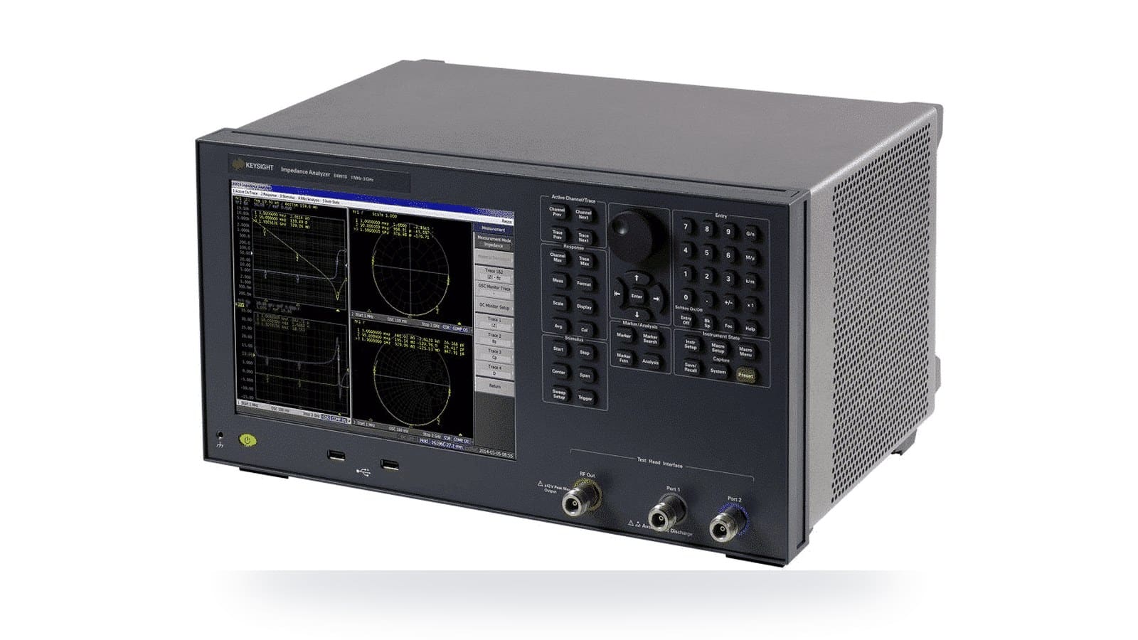 Máy phân tích trở kháng rf Keysight E4991B phối cảnh nghiêng