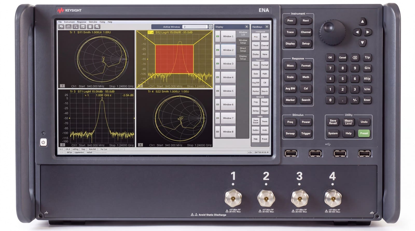Máy phân tích mạng Keysight E5080B ENA đo đáp ứng bộ lọc thông dải