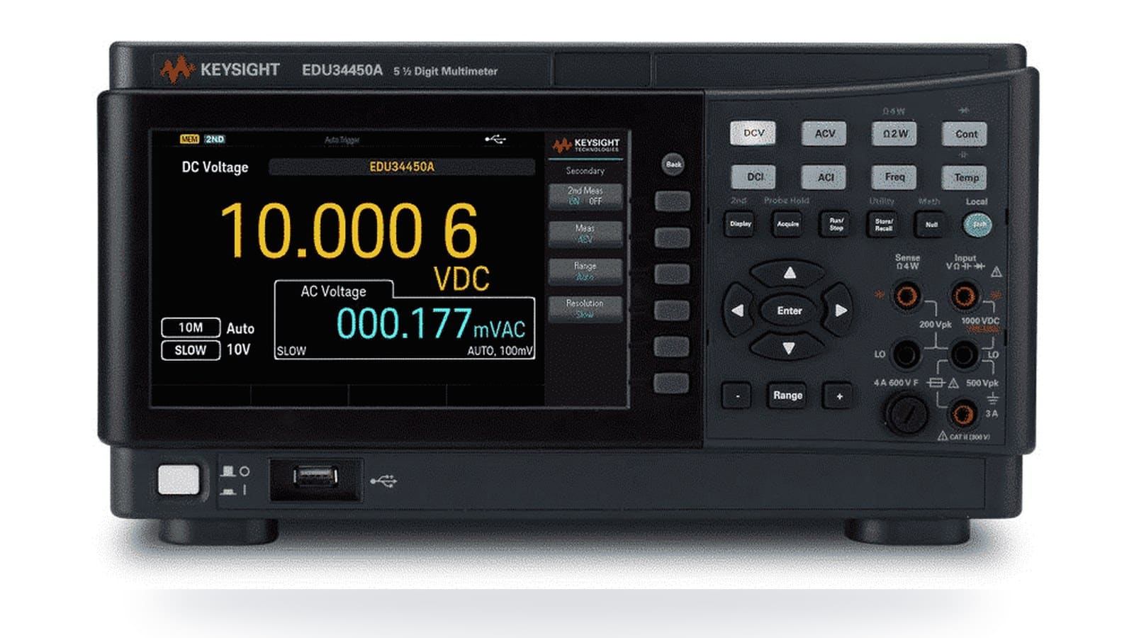 Mặt trước đồng hồ vạn năng để bàn Keysight EDU34450A