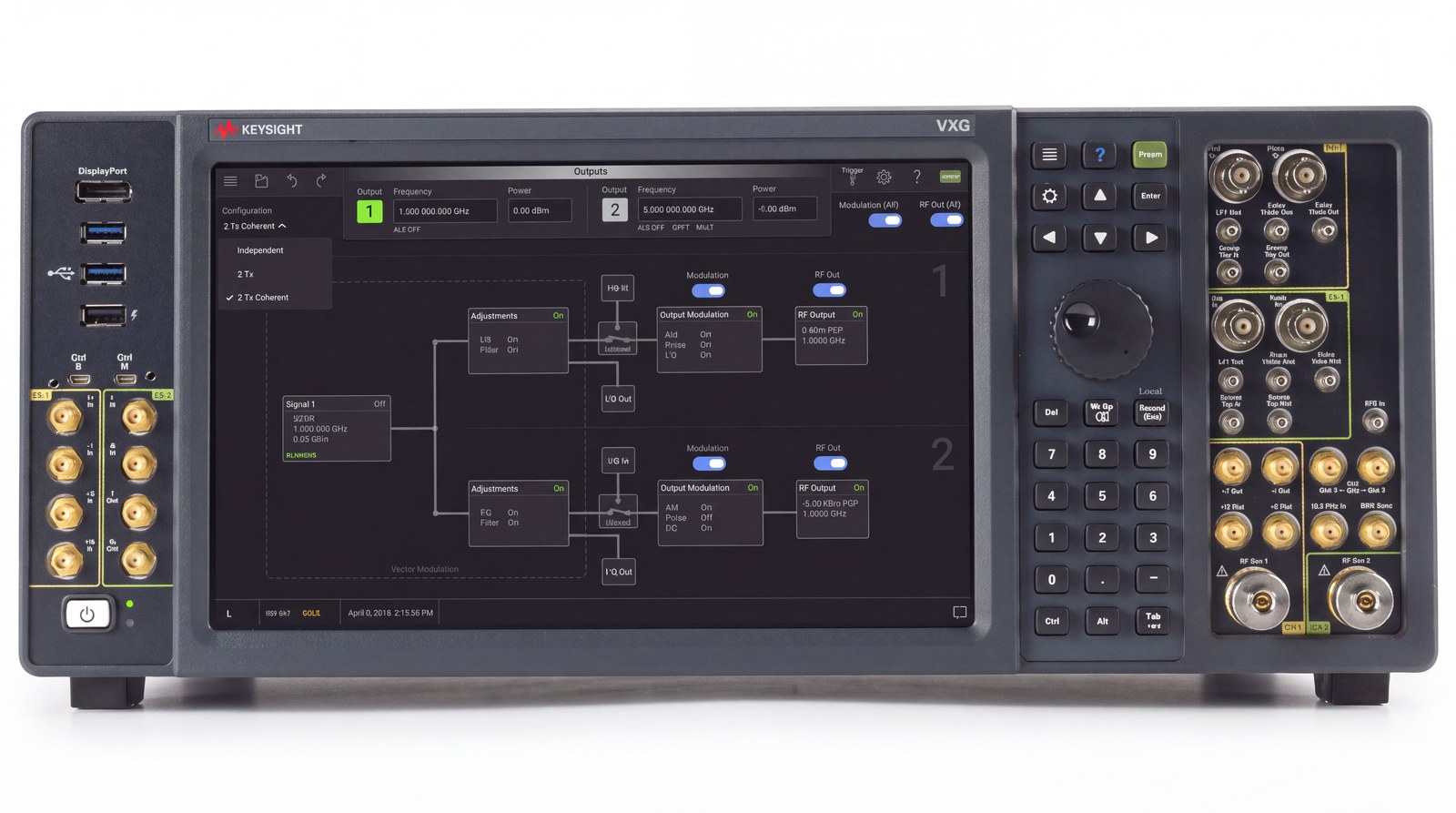 Máy phát tín hiệu vector Keysight M9384B VXG dùng cho đường vi sóng khi hiệu chỉnh cổng hai qubit