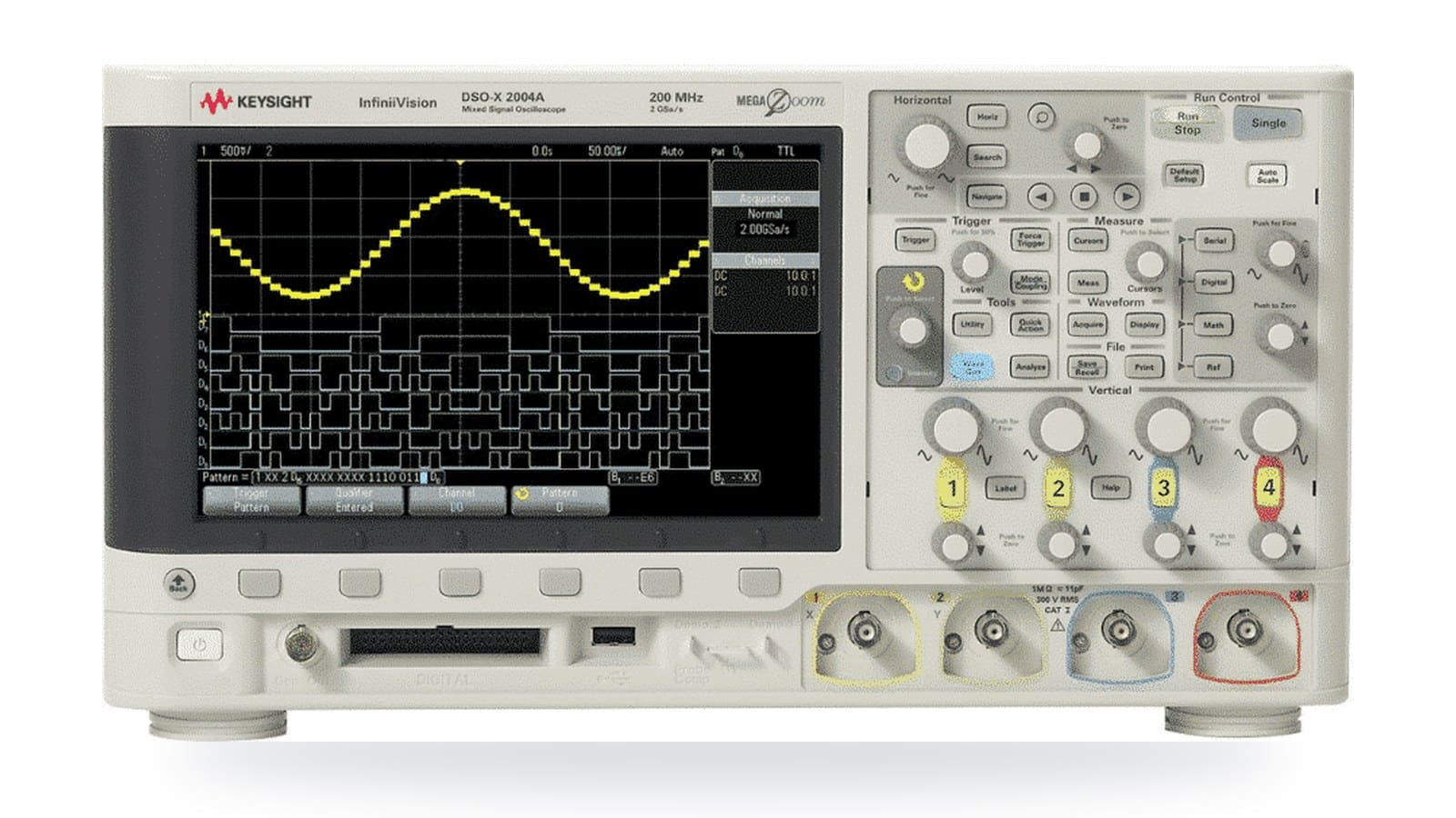 Mặt trước máy hiện sóng Keysight MSOX2014A
