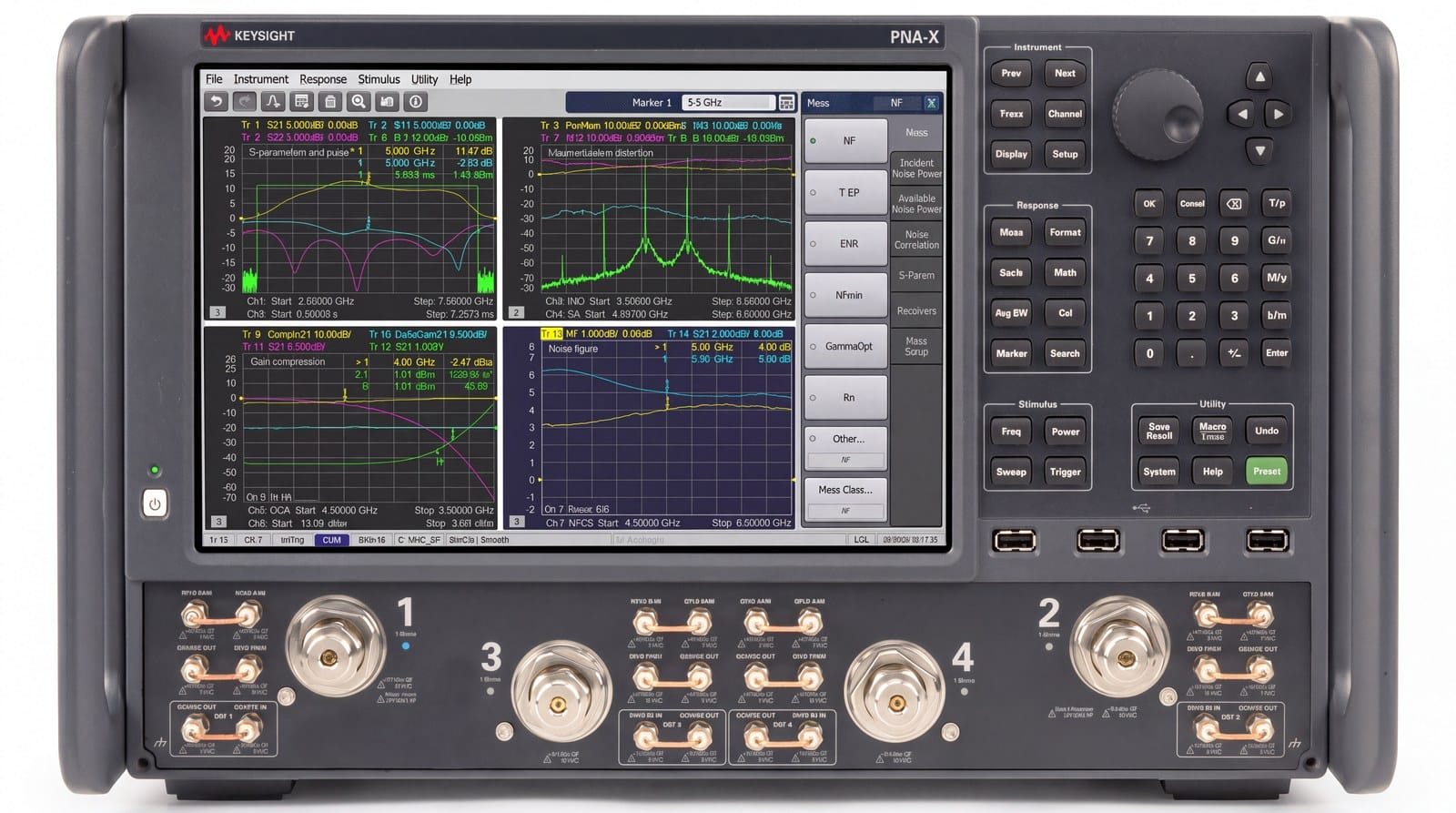 Máy phân tích mạng Keysight N5245B đo tham số S của nhiễu đầu gần và đầu xa