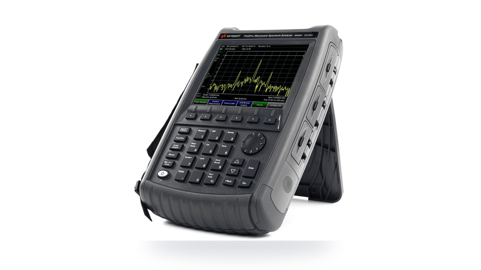 Máy phân tích phổ cầm tay Keysight N9938A phối cảnh nghiêng