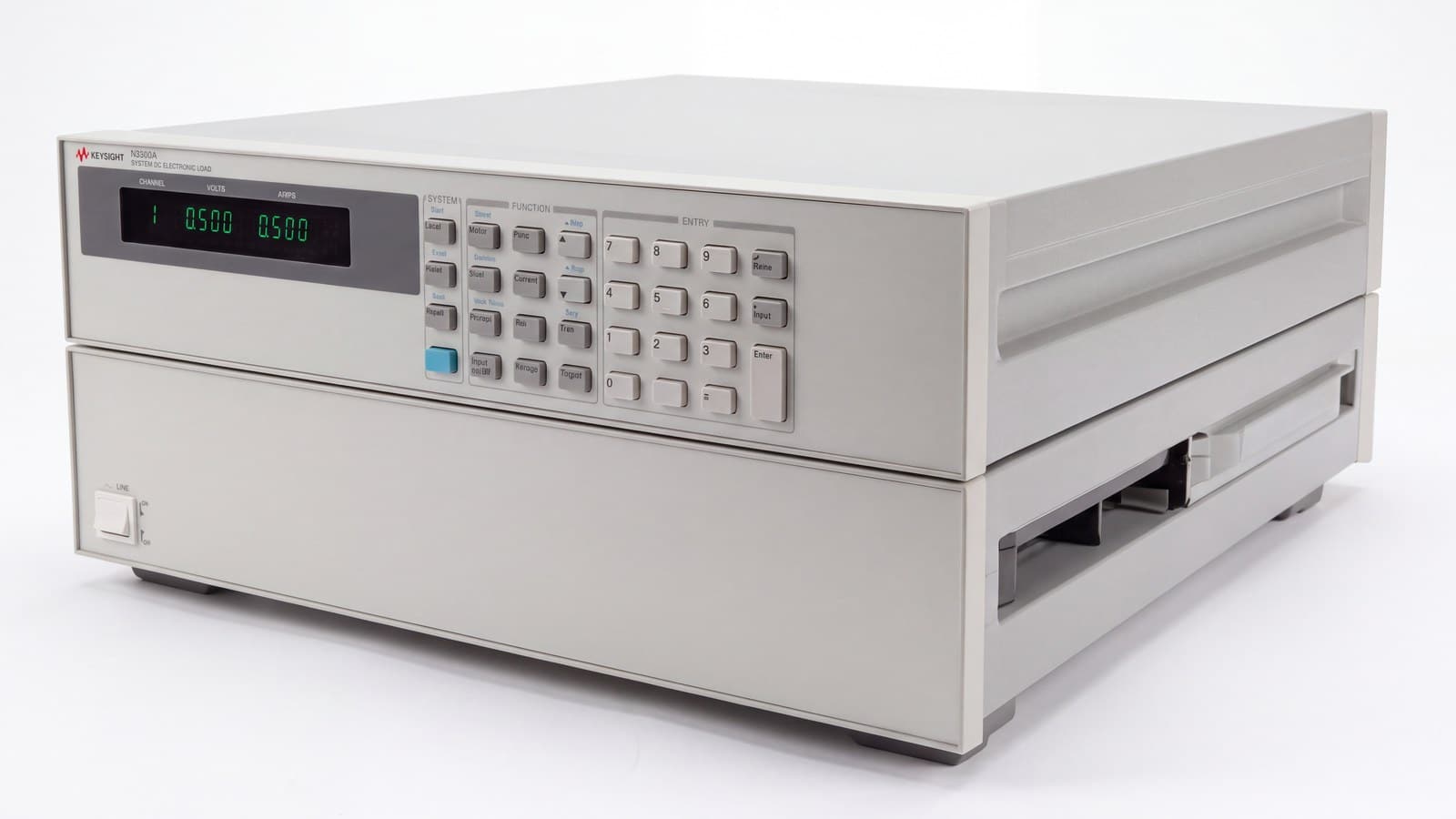 khung tải điện tử DC Keysight N3300A chụp studio nền trắng góc 3/4