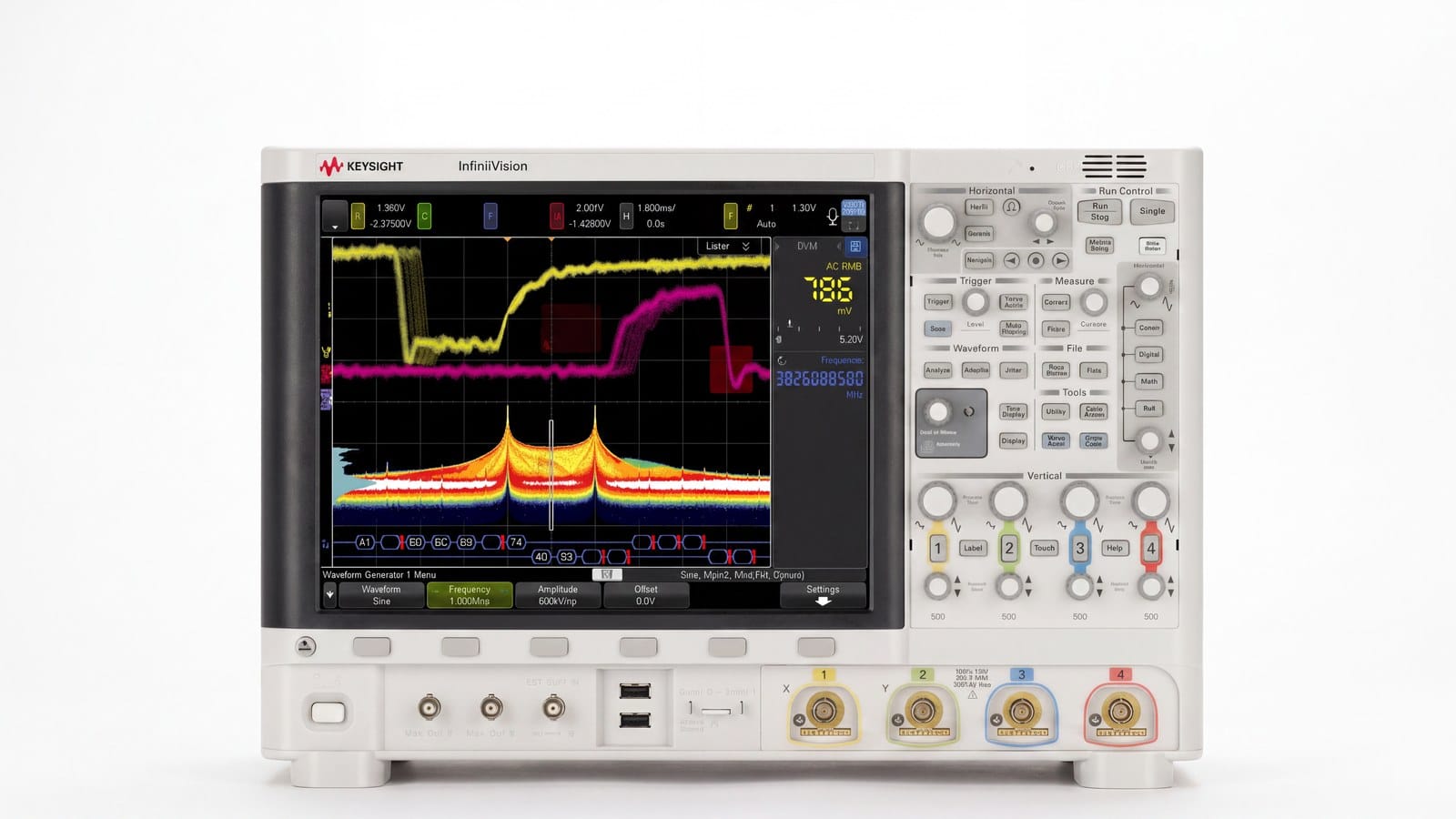 kiểm thử eMMC — mặt trước Keysight MSOX6004A