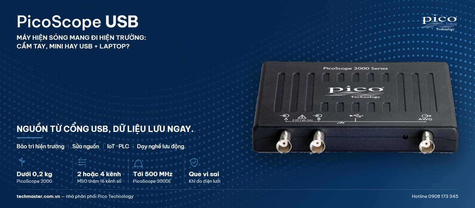 Máy hiện sóng cầm tay, mini hay USB kết nối máy tính: ưu nhược điểm thật