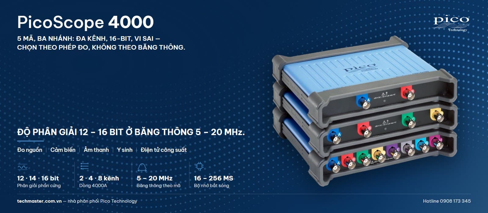 Máy hiện sóng độ phân giải cao PicoScope 4000 các model 2, 4 và 8 kênh