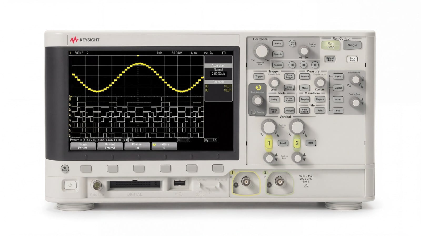 Mặt trước máy hiện sóng Keysight DSOX2002A nhìn thẳng