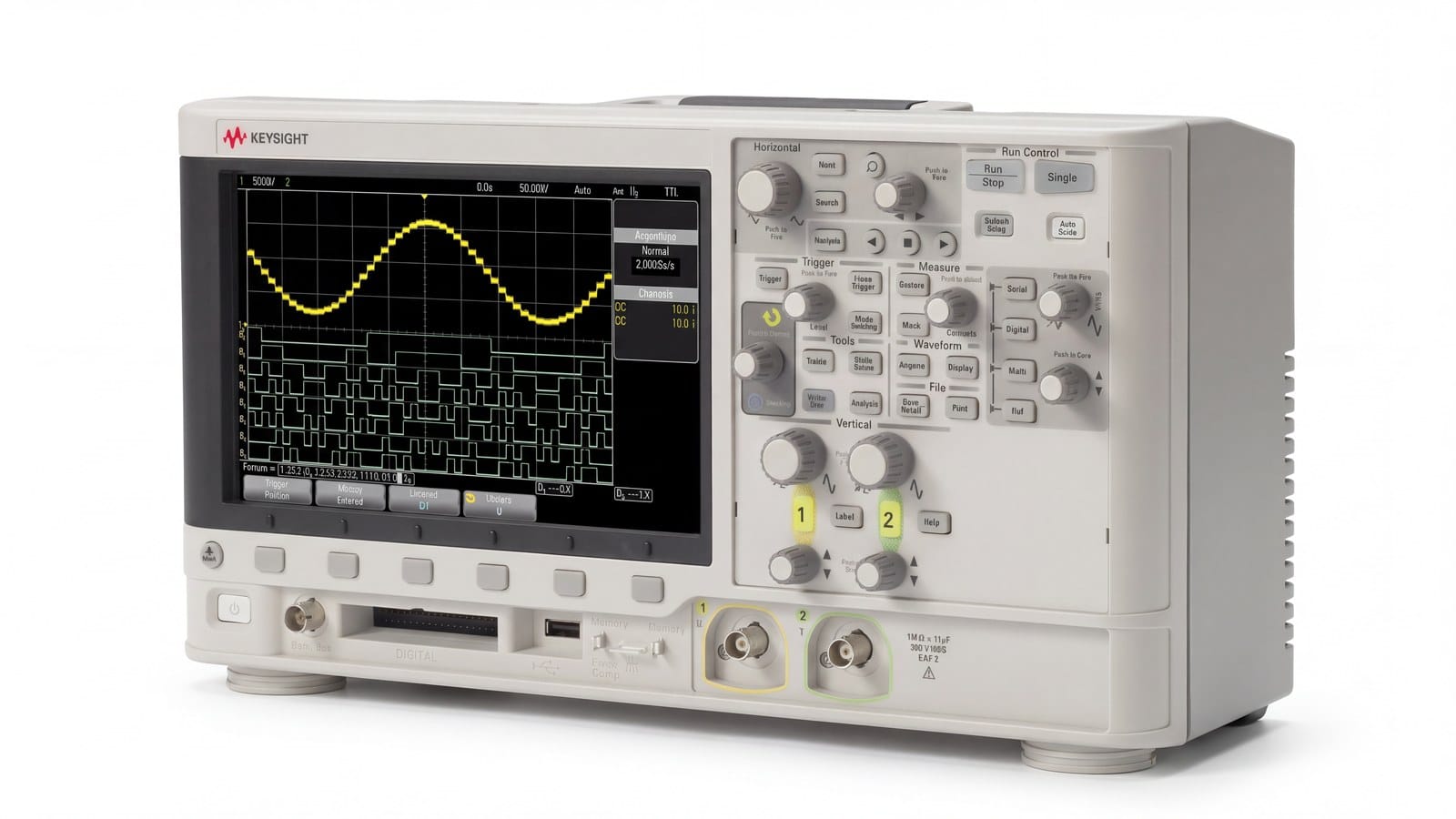 máy hiện sóng Keysight DSOX2002A chụp studio nền trắng góc 3/4