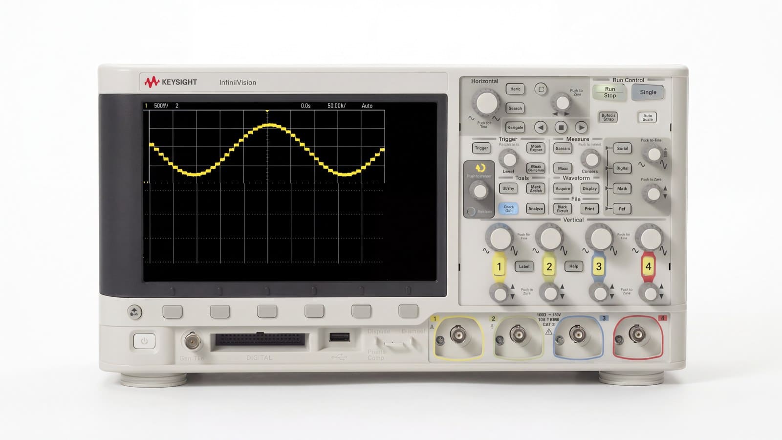 Mặt trước máy hiện sóng Keysight DSOX2004A với màn hình 8,5 inch