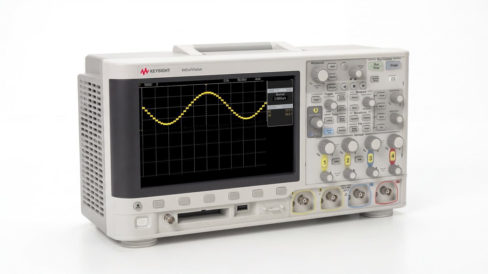 máy hiện sóng Keysight DSOX2004A chụp studio nền trắng góc 3/4