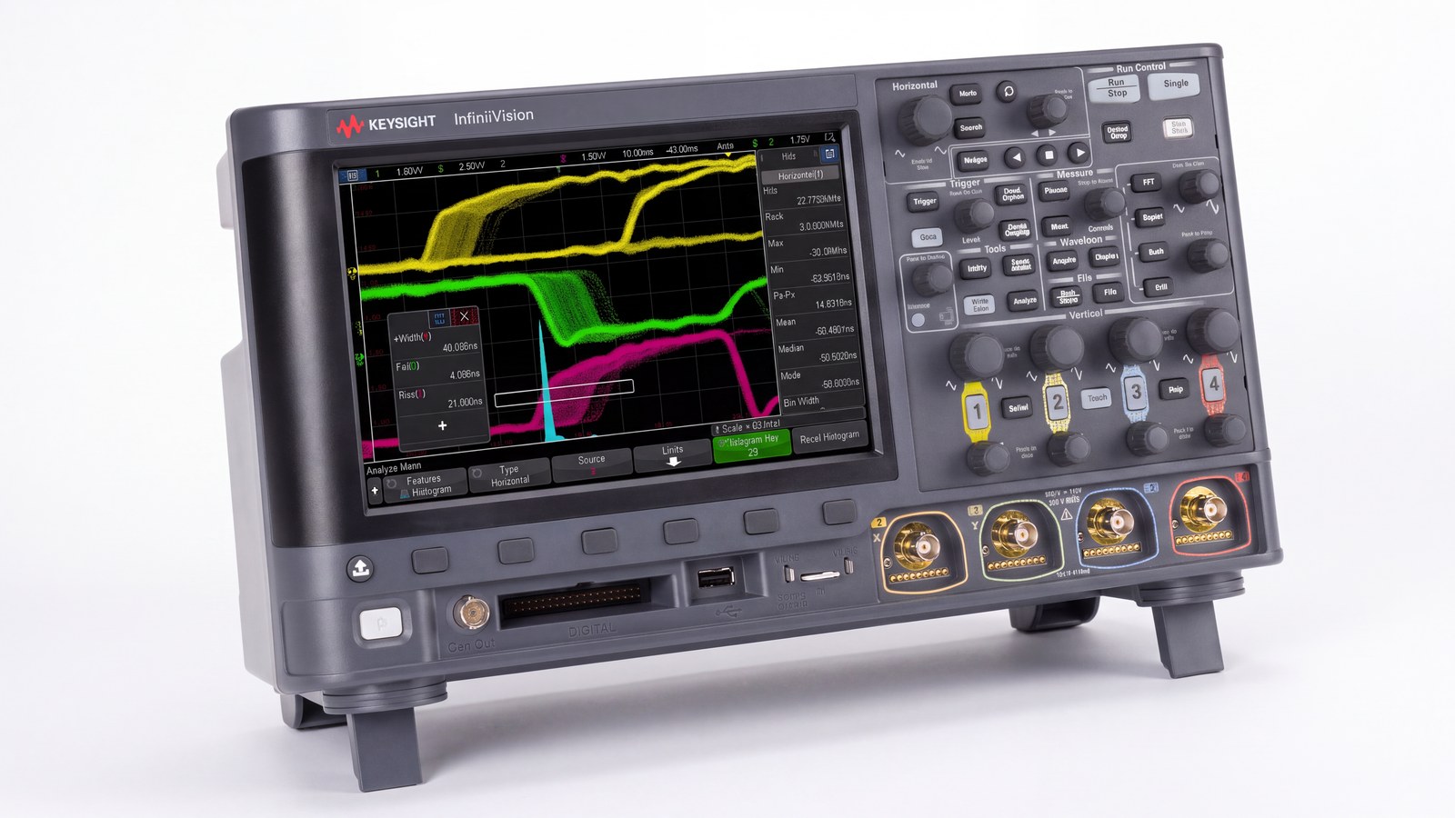 máy hiện sóng Keysight DSOX3034G chụp studio nền trắng góc 3/4