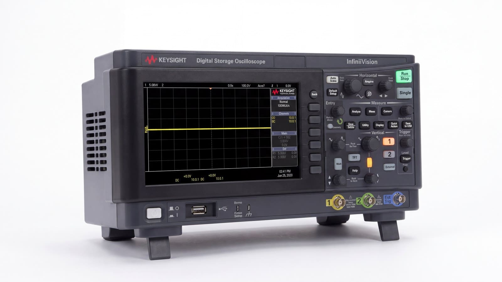 máy hiện sóng Keysight EDUX1052A chụp studio nền trắng góc 3/4