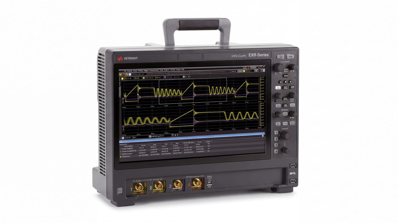 Keysight EXR104A đo sườn tín hiệu số trên bàn thử nghiệm