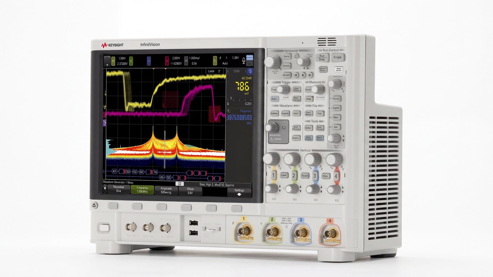 máy hiện sóng Keysight MSOX6004A chụp studio nền trắng góc 3/4