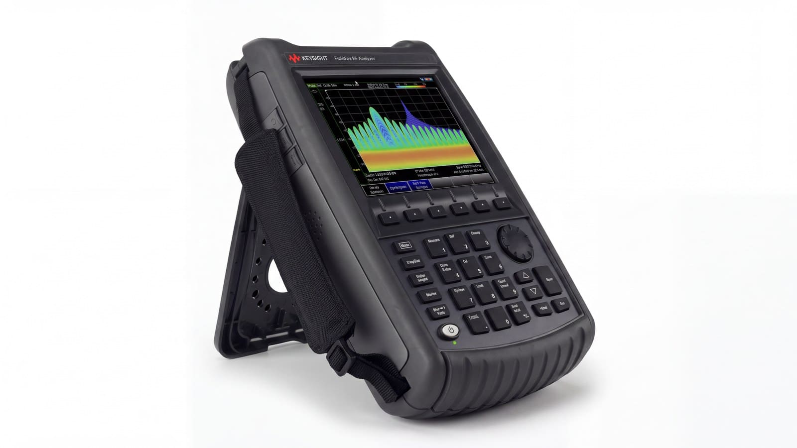 máy phân tích RF cầm tay FieldFox Keysight N9914A chụp studio nền trắng góc 3/4