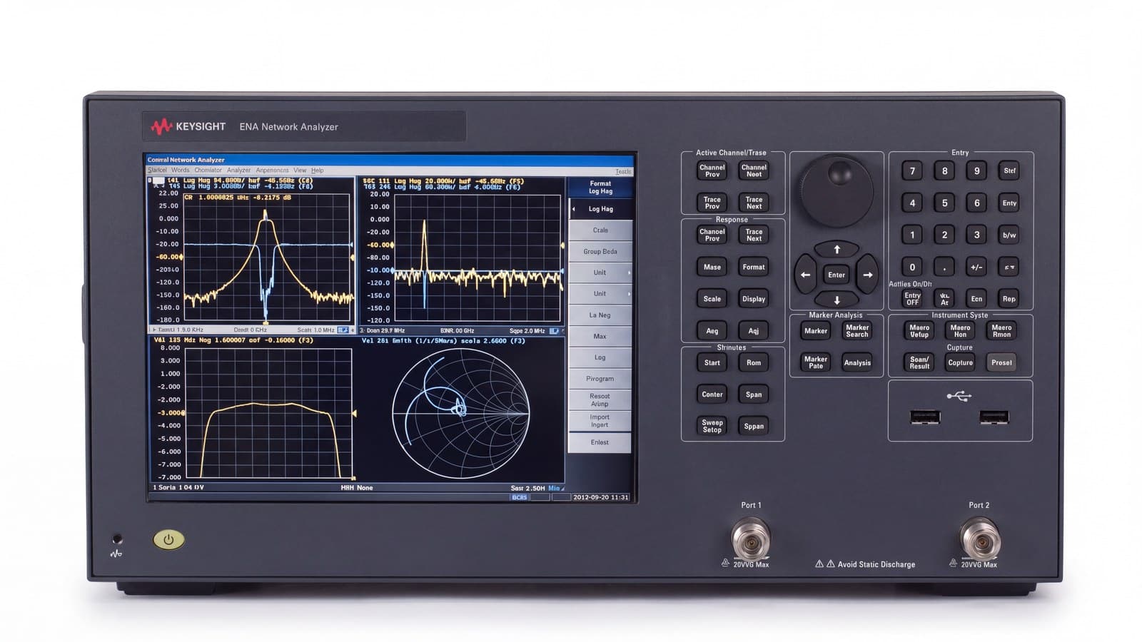 Mặt trước máy phân tích mạng Keysight E5061B chụp thẳng