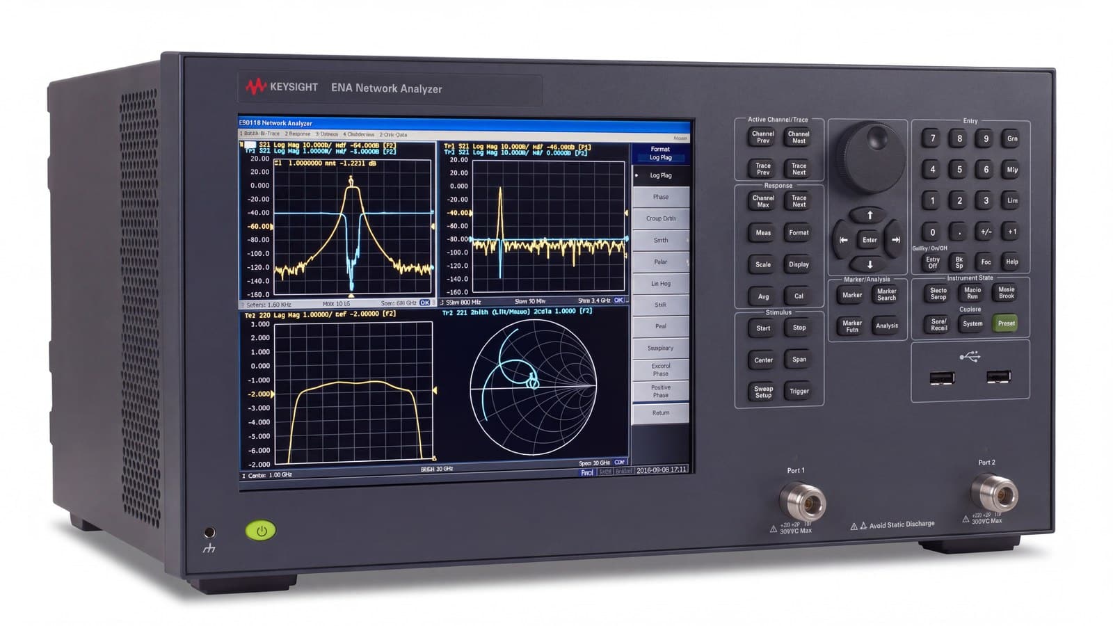 máy phân tích mạng vector ENA Keysight E5061B chụp studio nền trắng góc 3/4