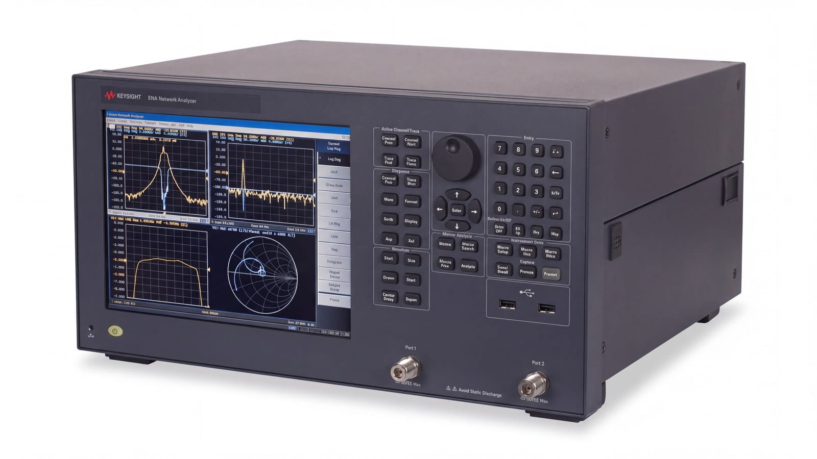 Máy phân tích mạng Keysight E5061B nhìn nghiêng thấy thân máy