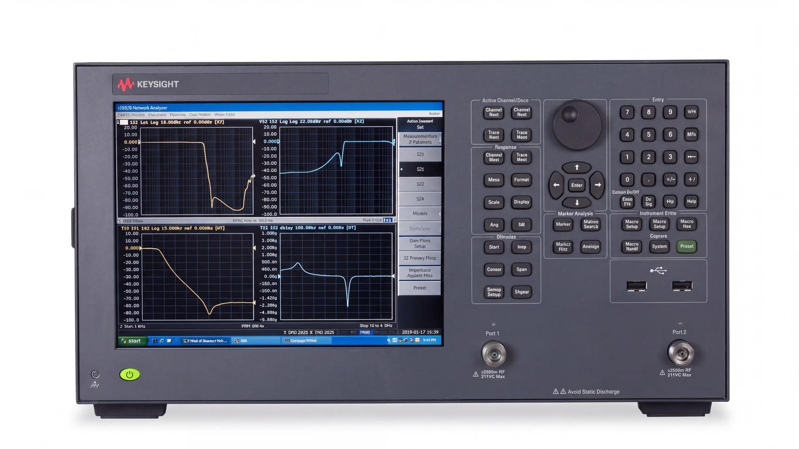 Mặt trước máy phân tích mạng vector E5063A nhìn thẳng