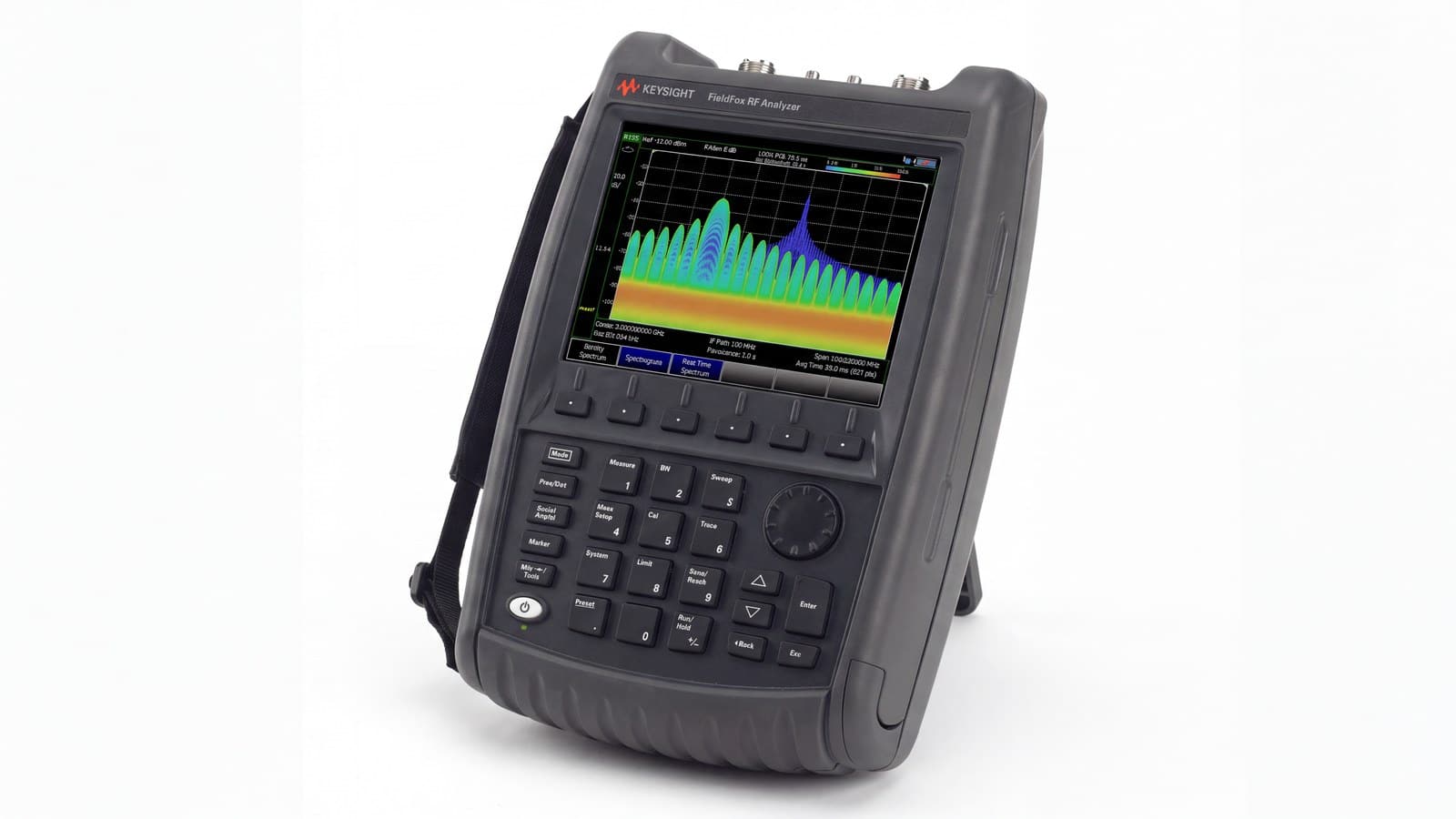 máy phân tích RF & vi sóng cầm tay FieldFox Keysight N9913B chụp studio nền trắng góc 3/4