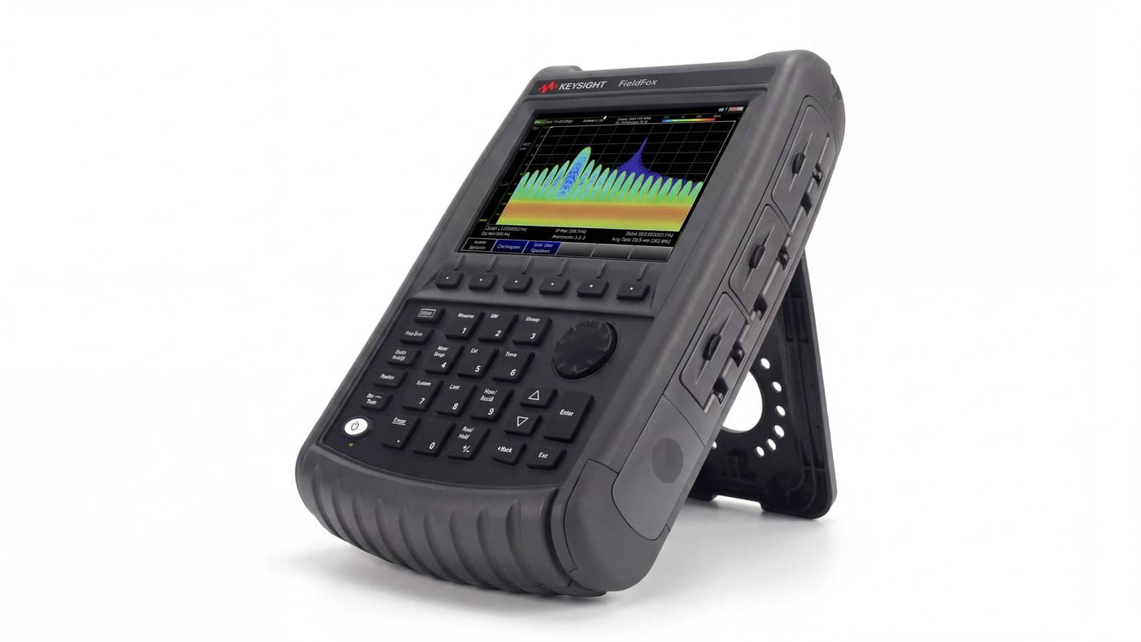 máy phân tích RF cầm tay FieldFox Keysight N9915A chụp studio nền trắng góc 3/4