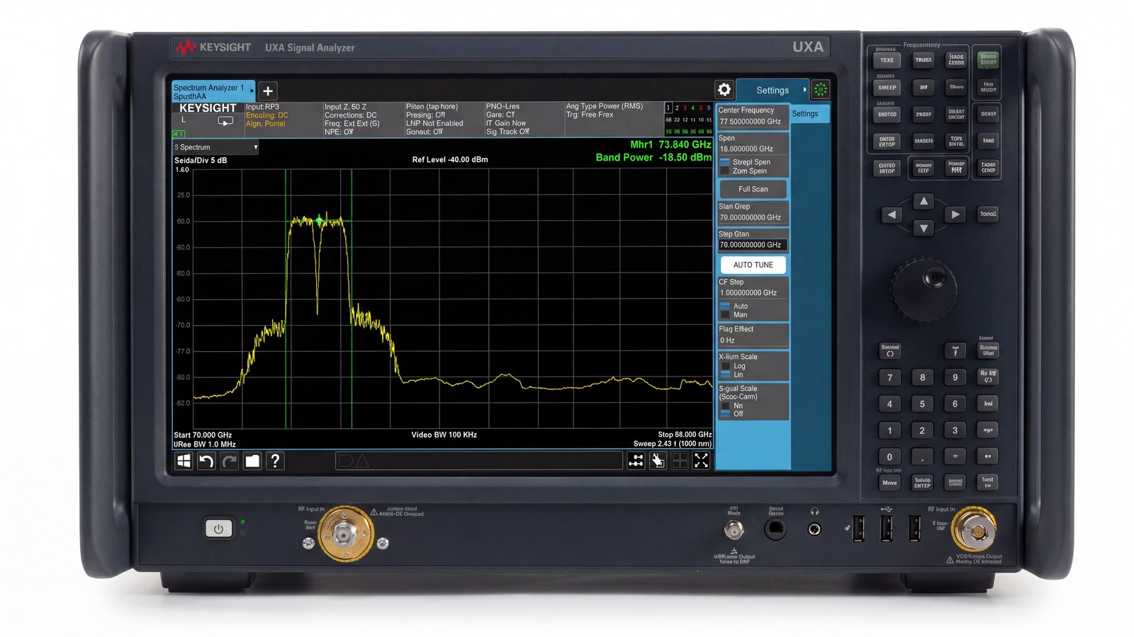 Mặt trước Keysight N9041B UXA với màn hình cảm ứng 14,1 inch