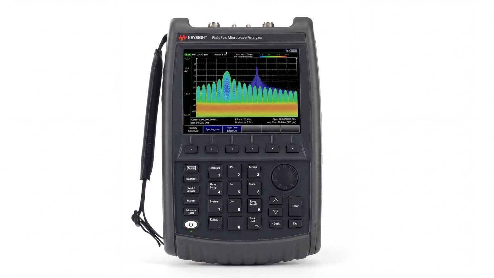 Mặt trước máy phân tích vi sóng cầm tay FieldFox Keysight N9915B với cổng Type-N